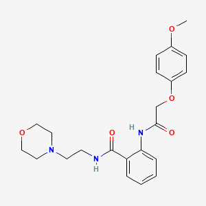 molecular formula C22H27N3O5 B4438869 2-{[(4-methoxyphenoxy)acetyl]amino}-N-[2-(4-morpholinyl)ethyl]benzamide 