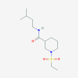 molecular formula C13H26N2O3S B4438872 1-(ethylsulfonyl)-N-(3-methylbutyl)-3-piperidinecarboxamide 