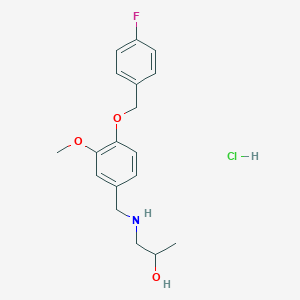 molecular formula C18H23ClFNO3 B4438894 1-({4-[(4-fluorobenzyl)oxy]-3-methoxybenzyl}amino)propan-2-ol hydrochloride 