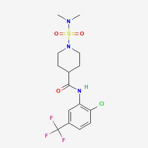 molecular formula C15H19ClF3N3O3S B4438900 N-[2-chloro-5-(trifluoromethyl)phenyl]-1-[(dimethylamino)sulfonyl]-4-piperidinecarboxamide 