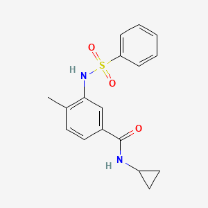 molecular formula C17H18N2O3S B4438917 N-cyclopropyl-4-methyl-3-[(phenylsulfonyl)amino]benzamide 