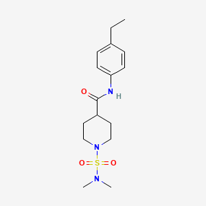 molecular formula C16H25N3O3S B4438935 1-[(dimethylamino)sulfonyl]-N-(4-ethylphenyl)-4-piperidinecarboxamide 