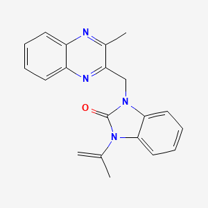 molecular formula C20H18N4O B4438937 1-isopropenyl-3-[(3-methyl-2-quinoxalinyl)methyl]-1,3-dihydro-2H-benzimidazol-2-one 