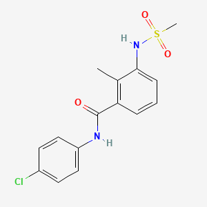 molecular formula C15H15ClN2O3S B4438944 N-(4-chlorophenyl)-2-methyl-3-[(methylsulfonyl)amino]benzamide 