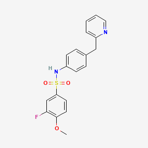 molecular formula C19H17FN2O3S B4438955 3-fluoro-4-methoxy-N-[4-(2-pyridinylmethyl)phenyl]benzenesulfonamide 