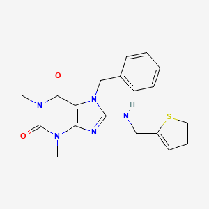 molecular formula C19H19N5O2S B4438963 7-benzyl-1,3-dimethyl-8-[(2-thienylmethyl)amino]-3,7-dihydro-1H-purine-2,6-dione 