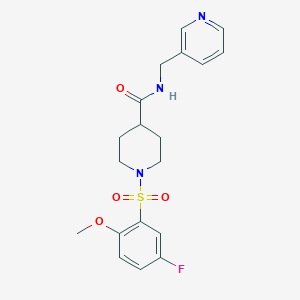 molecular formula C19H22FN3O4S B4438989 1-[(5-fluoro-2-methoxyphenyl)sulfonyl]-N-(3-pyridinylmethyl)-4-piperidinecarboxamide 