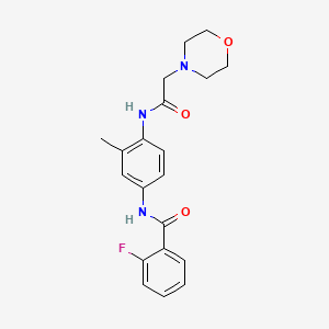 molecular formula C20H22FN3O3 B4439009 2-fluoro-N-{3-methyl-4-[(4-morpholinylacetyl)amino]phenyl}benzamide 