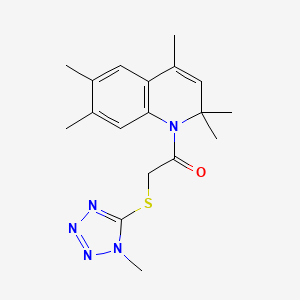 molecular formula C18H23N5OS B4439032 2,2,4,6,7-pentamethyl-1-{[(1-methyl-1H-tetrazol-5-yl)thio]acetyl}-1,2-dihydroquinoline 