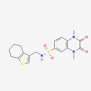 molecular formula C19H21N3O4S2 B4439033 1,4-dimethyl-2,3-dioxo-N-(4,5,6,7-tetrahydro-1-benzothien-3-ylmethyl)-1,2,3,4-tetrahydro-6-quinoxalinesulfonamide 