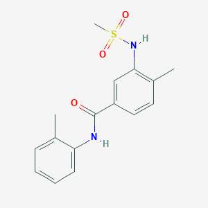 molecular formula C16H18N2O3S B4439040 4-methyl-N-(2-methylphenyl)-3-[(methylsulfonyl)amino]benzamide 