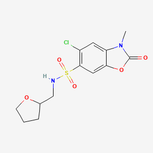 molecular formula C13H15ClN2O5S B4439047 5-chloro-3-methyl-2-oxo-N-(tetrahydro-2-furanylmethyl)-2,3-dihydro-1,3-benzoxazole-6-sulfonamide 
