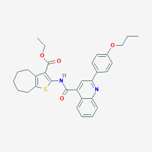 ethyl 2-({[2-(4-propoxyphenyl)quinolin-4-yl]carbonyl}amino)-5,6,7,8-tetrahydro-4H-cyclohepta[b]thiophene-3-carboxylate