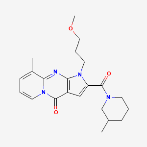 molecular formula C22H28N4O3 B4439056 1-(3-methoxypropyl)-9-methyl-2-[(3-methyl-1-piperidinyl)carbonyl]pyrido[1,2-a]pyrrolo[2,3-d]pyrimidin-4(1H)-one 