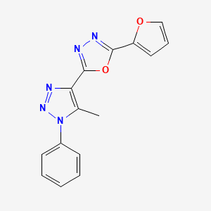 molecular formula C15H11N5O2 B4439083 2-(2-furyl)-5-(5-methyl-1-phenyl-1H-1,2,3-triazol-4-yl)-1,3,4-oxadiazole 