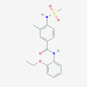 molecular formula C17H20N2O4S B4439085 N-(2-ethoxyphenyl)-3-methyl-4-[(methylsulfonyl)amino]benzamide 
