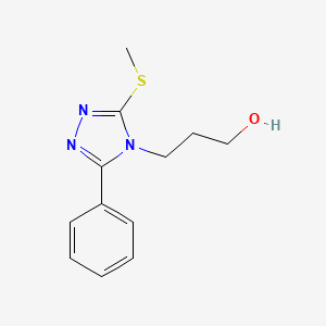 molecular formula C12H15N3OS B4439090 3-[3-(methylthio)-5-phenyl-4H-1,2,4-triazol-4-yl]-1-propanol 