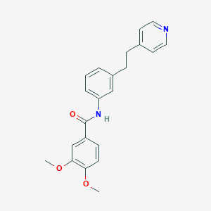 molecular formula C22H22N2O3 B4439098 3,4-dimethoxy-N-{3-[2-(4-pyridinyl)ethyl]phenyl}benzamide 
