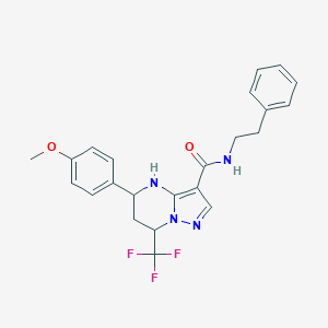 molecular formula C23H23F3N4O2 B443910 5-(4-methoxyphenyl)-N-(2-phenylethyl)-7-(trifluoromethyl)-4,5,6,7-tetrahydropyrazolo[1,5-a]pyrimidine-3-carboxamide 