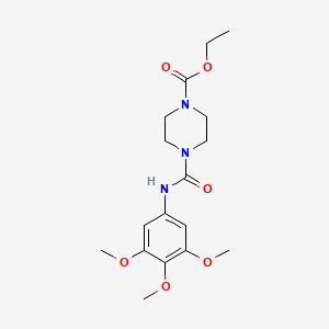 molecular formula C17H25N3O6 B4439104 ethyl 4-{[(3,4,5-trimethoxyphenyl)amino]carbonyl}-1-piperazinecarboxylate 