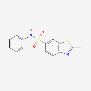 molecular formula C14H12N2O2S2 B4439108 2-methyl-N-phenyl-1,3-benzothiazole-6-sulfonamide 
