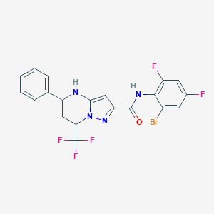 molecular formula C20H14BrF5N4O B443911 N-(2-bromo-4,6-difluorophenyl)-5-phenyl-7-(trifluoromethyl)-4,5,6,7-tetrahydropyrazolo[1,5-a]pyrimidine-2-carboxamide 