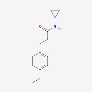 molecular formula C14H19NO B4439111 N-cyclopropyl-3-(4-ethylphenyl)propanamide 
