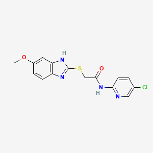 molecular formula C15H13ClN4O2S B4439126 N-(5-chloro-2-pyridinyl)-2-[(5-methoxy-1H-benzimidazol-2-yl)thio]acetamide 