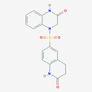 4-[(2-oxo-1,2,3,4-tetrahydro-6-quinolinyl)sulfonyl]-3,4-dihydro-2(1H)-quinoxalinone