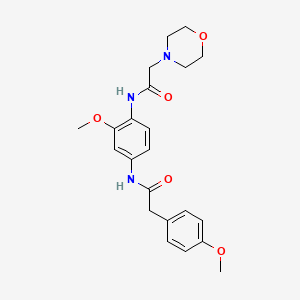 molecular formula C22H27N3O5 B4439173 N-{3-methoxy-4-[(4-morpholinylacetyl)amino]phenyl}-2-(4-methoxyphenyl)acetamide 