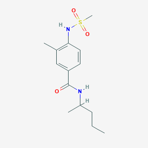 molecular formula C14H22N2O3S B4439176 3-methyl-N-(1-methylbutyl)-4-[(methylsulfonyl)amino]benzamide 