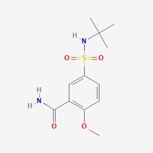 molecular formula C12H18N2O4S B4439191 5-[(tert-butylamino)sulfonyl]-2-methoxybenzamide 