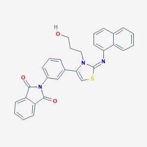 molecular formula C30H23N3O3S B443920 2-{3-[3-(3-hydroxypropyl)-2-(1-naphthylimino)-2,3-dihydro-1,3-thiazol-4-yl]phenyl}-1H-isoindole-1,3(2H)-dione 