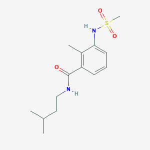 molecular formula C14H22N2O3S B4439229 2-methyl-N-(3-methylbutyl)-3-[(methylsulfonyl)amino]benzamide 