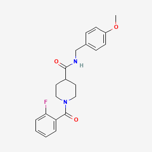 molecular formula C21H23FN2O3 B4439242 1-(2-fluorobenzoyl)-N-(4-methoxybenzyl)-4-piperidinecarboxamide 