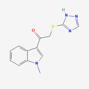 molecular formula C13H12N4OS B4439267 1-(1-methyl-1H-indol-3-yl)-2-(4H-1,2,4-triazol-3-ylthio)ethanone 