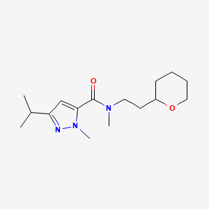 molecular formula C16H27N3O2 B4439286 3-isopropyl-N,1-dimethyl-N-[2-(tetrahydro-2H-pyran-2-yl)ethyl]-1H-pyrazole-5-carboxamide 
