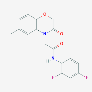 molecular formula C17H14F2N2O3 B4439290 N-(2,4-difluorophenyl)-2-(6-methyl-3-oxo-2,3-dihydro-4H-1,4-benzoxazin-4-yl)acetamide 