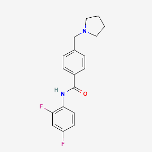 molecular formula C18H18F2N2O B4439327 N-(2,4-difluorophenyl)-4-(1-pyrrolidinylmethyl)benzamide 
