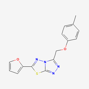 molecular formula C15H12N4O2S B4439332 6-(2-furyl)-3-[(4-methylphenoxy)methyl][1,2,4]triazolo[3,4-b][1,3,4]thiadiazole 