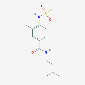 molecular formula C14H22N2O3S B4439349 3-methyl-N-(3-methylbutyl)-4-[(methylsulfonyl)amino]benzamide 