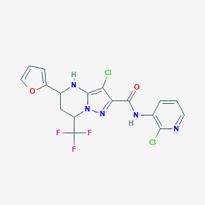 molecular formula C17H12Cl2F3N5O2 B443936 3-chloro-N-(2-chloro-3-pyridinyl)-5-(2-furyl)-7-(trifluoromethyl)-4,5,6,7-tetrahydropyrazolo[1,5-a]pyrimidine-2-carboxamide 