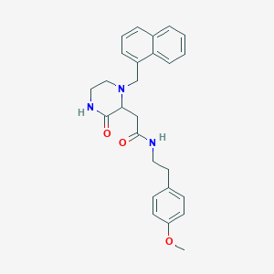 molecular formula C26H29N3O3 B4439360 N-[2-(4-methoxyphenyl)ethyl]-2-[1-(1-naphthylmethyl)-3-oxo-2-piperazinyl]acetamide 