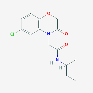 molecular formula C14H17ClN2O3 B4439368 N-(sec-butyl)-2-(6-chloro-3-oxo-2,3-dihydro-4H-1,4-benzoxazin-4-yl)acetamide 