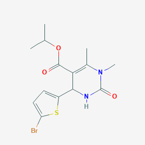 molecular formula C14H17BrN2O3S B443937 Isopropyl 4-(5-bromo-2-thienyl)-1,6-dimethyl-2-oxo-1,2,3,4-tetrahydro-5-pyrimidinecarboxylate 