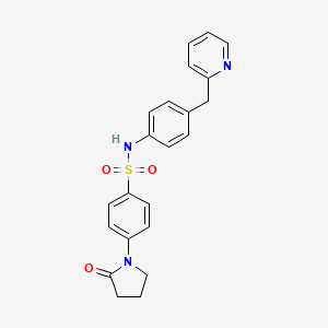 molecular formula C22H21N3O3S B4439370 4-(2-oxo-1-pyrrolidinyl)-N-[4-(2-pyridinylmethyl)phenyl]benzenesulfonamide 