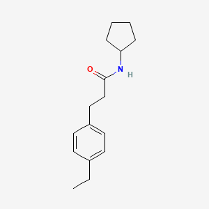 molecular formula C16H23NO B4439384 N-cyclopentyl-3-(4-ethylphenyl)propanamide 