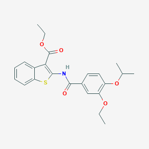 molecular formula C23H25NO5S B443939 Ethyl 2-[(3-ethoxy-4-isopropoxybenzoyl)amino]-1-benzothiophene-3-carboxylate 