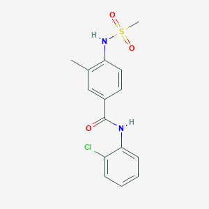 molecular formula C15H15ClN2O3S B4439404 N-(2-chlorophenyl)-3-methyl-4-[(methylsulfonyl)amino]benzamide 