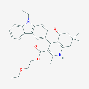 molecular formula C31H36N2O4 B443941 2-ethoxyethyl 4-(9-ethyl-9H-carbazol-3-yl)-2,7,7-trimethyl-5-oxo-1,4,5,6,7,8-hexahydroquinoline-3-carboxylate CAS No. 297159-37-6